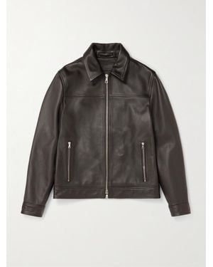 MR P. Full-grain Leather Coach Jacket - Black