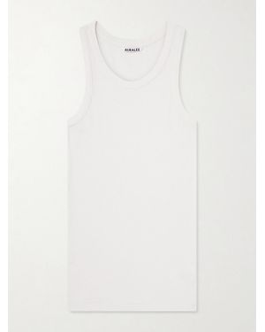 AURALEE Ribbed Organic Cotton-Jersey Tank Top - White