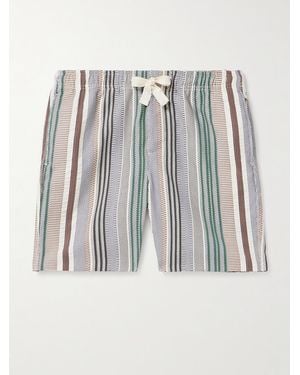 Orlebar Brown Alex Straight-Leg Striped Cotton-Canvas Drawstring Shorts - Multicolour