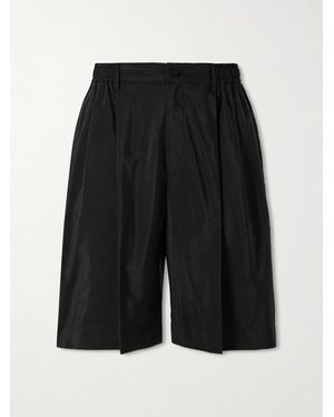 Ssstein Easy Wide-Leg Silk-Blend Shorts - Blue