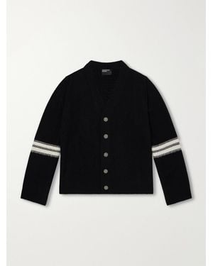 Enfants Riches Deprimes Striped Cashmere Cardigan - Black