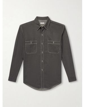 Kaptain Sunshine Work Suvin Cotton And Hemp-Blend Shirt - Grey