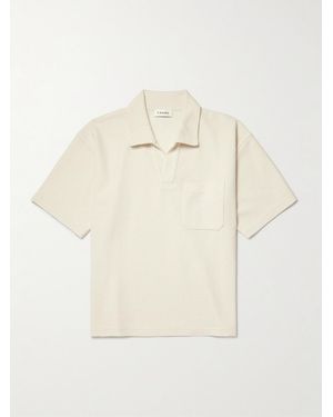 FRAME Textured Cotton-Blend Polo Shirt - Natural