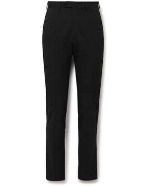 De Petrillo Slim-fit Cotton-blend Seersucker Suit Pants - Black