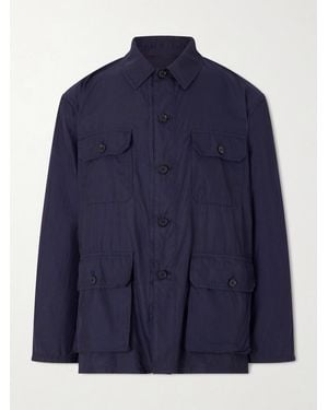 Kaptain Sunshine Safari Cotton And Silk-blend Overshirt - Blue