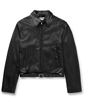 Acne Studios Lascari Slim-Fit Belted Leather Jacket - Black