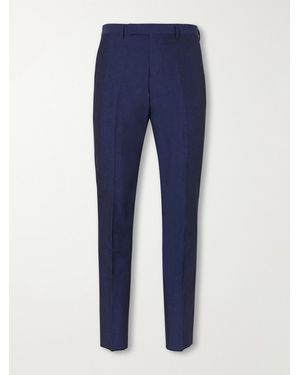 Paul Smith Slim-Fit Tapered Cotton And Linen-Blend Suit Trousers - Blue
