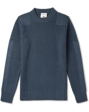 S.N.S. Herning Robust Slim-Fit Ribbed Merino Wool Sweater - Blue