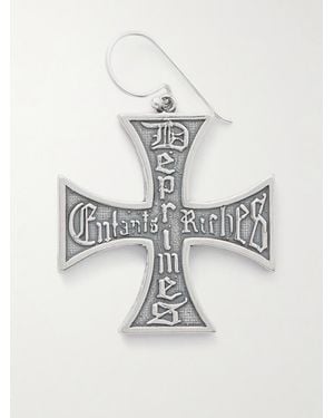 Enfants Riches Deprimes Cross Logo-Detailed Sterling Single Earring - White