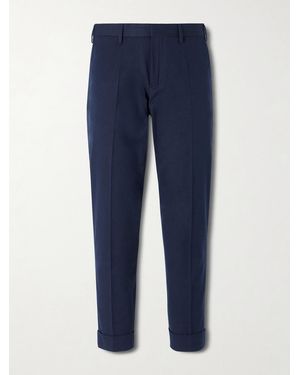 Dries Van Noten Straight-Leg Cotton And Wool-Blend Trousers - Blue