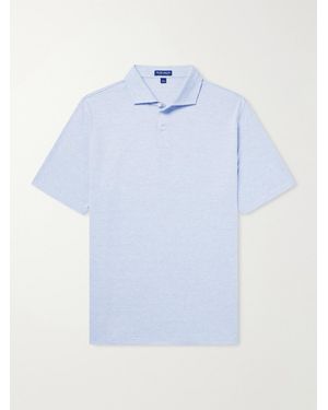 Peter Millar Excursionist Cotton-Blend Herringbone Polo Shirt - Blue