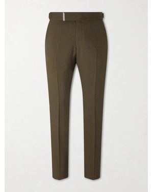 Tom Ford Atticus Straight-Leg Wool, Cashmere And Silk-Blend Canvas Suit Trousers - Green