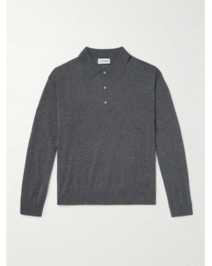 FRAME Cashmere And Wool-Blend Polo Shirt - Grey
