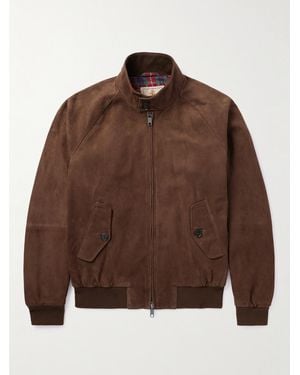 Baracuta G9 Suede Harrington Jacket - Brown