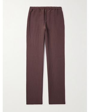 Loro Piana Maryln Straight-Leg Linen And Silk-Blend Trousers - Purple