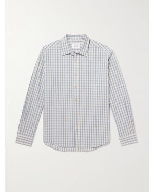 NN07 Deon 50035 Checked Organic Cotton-Poplin Shirt - White