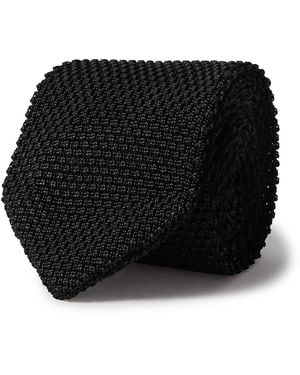 MR P. 7Cm Knitted Silk Tie - Black