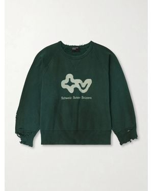 Enfants Riches Deprimes Tv Printed Cotton-Jersey Sweatshirt - Green