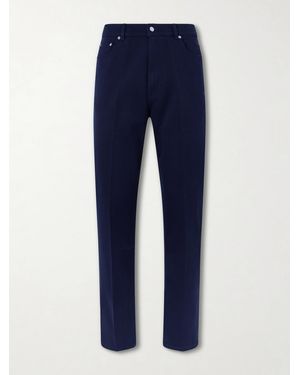 dunhill Tapered Cotton-blend Twill Trousers - Blue