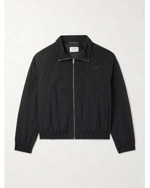Saint Laurent Logo-Embroidered Shell Bomber Jacket - Black