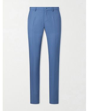 Dolce & Gabbana Slim-fit Straight-leg Wool Suit Trousers - Blue