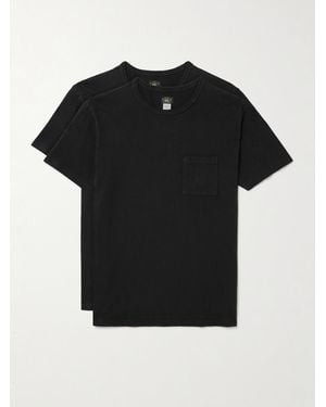 RRL Two-pack Garment-dyed Cotton-jersey T-shirts - Black