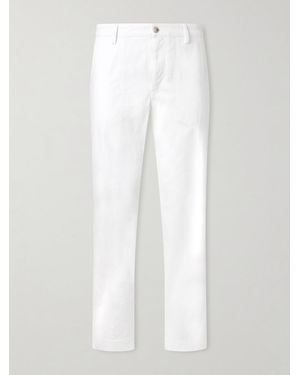 Canali Straight-Leg Cotton-Blend Twill Trousers - White