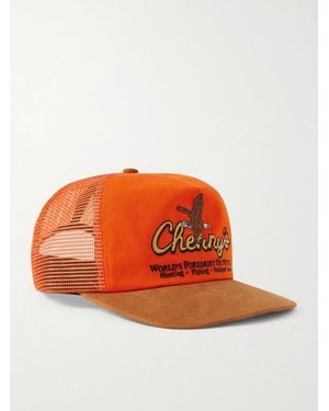 CHERRY LA Outfitter Baseballkappe aus Twill und Mesh mit Stickereien - Orange