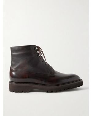John Lobb Alder Burnished-Leather Boots - Black