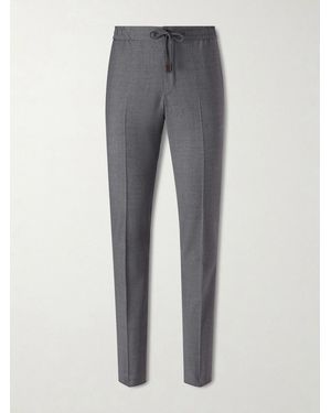 Slowear Slim-Leg Virgin Wool Drawstring Trousers - Grey