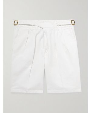 Rubinacci Manny Straight-Leg Pleated Cotton Shorts - White