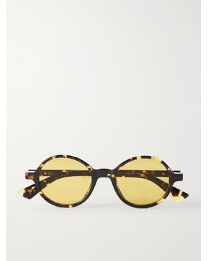 Bottega Veneta Round-Frame Acetate Sunglasses - Metallic