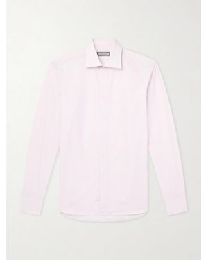 Canali Cotton-Poplin Shirt - Pink