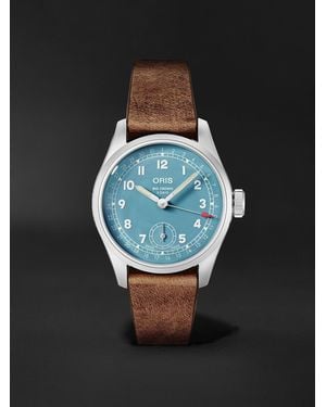 Oris Big Crown Hand-Wound 38Mm Stainless Steel And Leather Watch Ref. No. 01 473 7786 4065 - Black