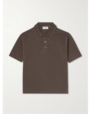 FRAME Cotton-Piqué Polo Shirt - Brown