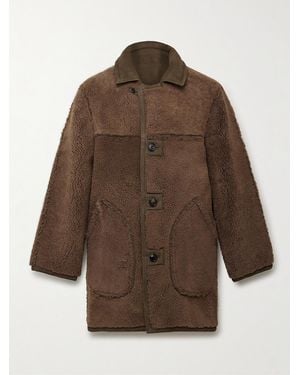 Bode Ranch Reversible Shearling Coat - Brown