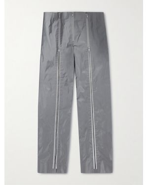 Jil Sander Straight-Leg Zip-Embellished Reflective Shell Trousers - Grey