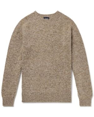 Drake's Brushed Shetland Wool Sweater - Natural