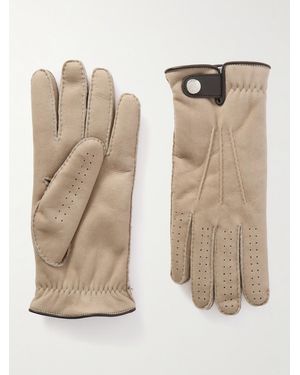 Brunello Cucinelli Leather Gloves - Natural