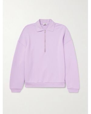 Agolde Pace Half-Zip Cotton-Jersey Sweatshirt - Purple