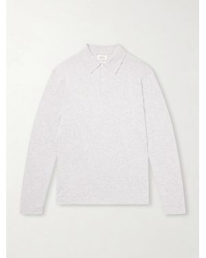 Hartford Cotton And Cashmere-Blend Polo Shirt - Grey