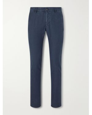 Slowear Straight-Leg Stretch-Cotton Pants - Blue