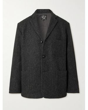 Orslow Herringbone Wool Harris Tweed Blazer - Black