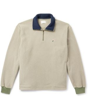 Aimé Leon Dore Logo-Embroidered Fleece Half-Zip Sweatshirt - White