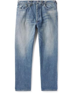 A.PRESSE No.22 Tapered Button-embellished Jeans - Blue