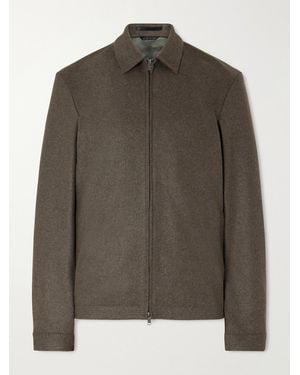 Sunspel Boiled Wool Bomber Jacket - Green