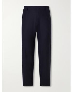 Boglioli Straight-Leg Woven Virgin Wool Trousers - Blue
