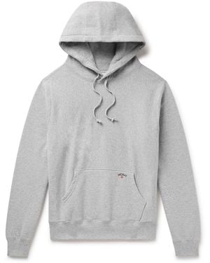 Noah Logo-Embroidered Cotton-Jersey Hoodie - Gray