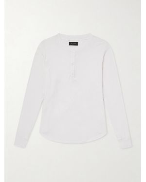 Les Tien Garment-Dyed Ribbed Cotton-Jersey T-Shirt - White