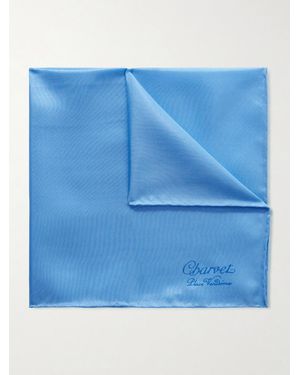 Charvet Silk Pocket Square - Blue